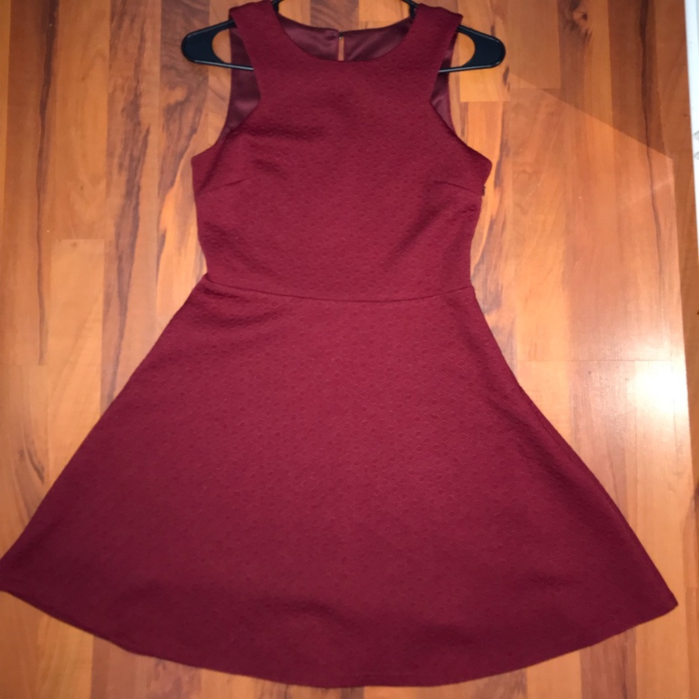 Textured Burgundy dress